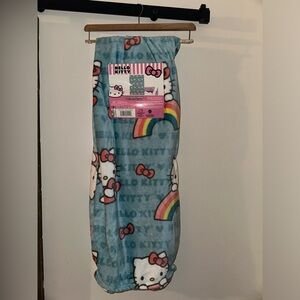 Hello Kitty Blue Rainbow Silk Touch Polyester Throw Blanket 50x70 New